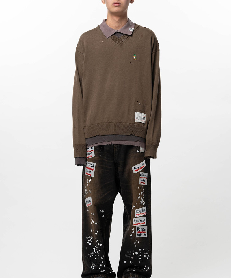 Triple Layered Knit Polo Sweater 9