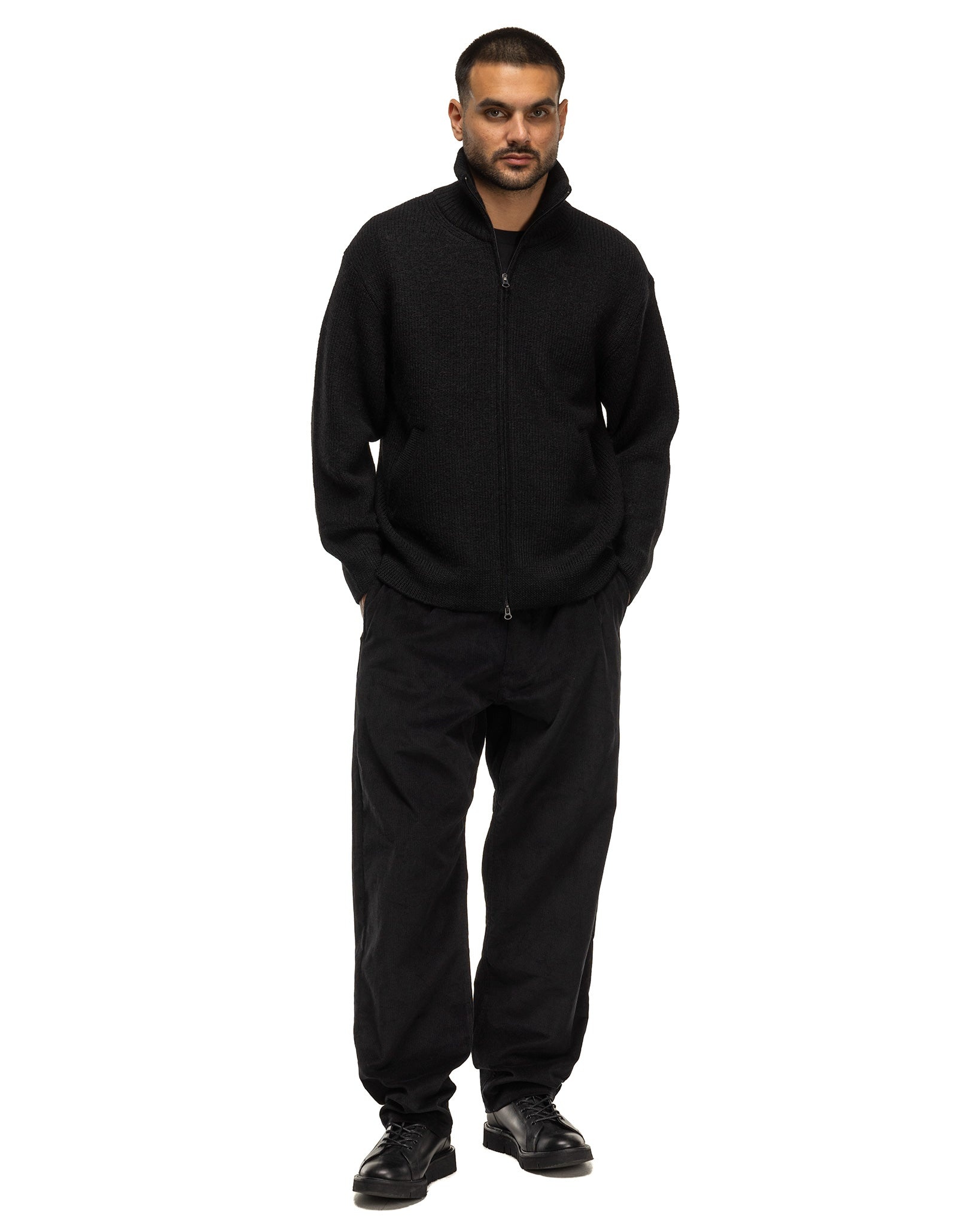 ATON Highland Wool Alpaca Drivers Knit Black | REVERSIBLE ATON Highland Wool Alpaca Drivers Knit Black | REVERSIBLE