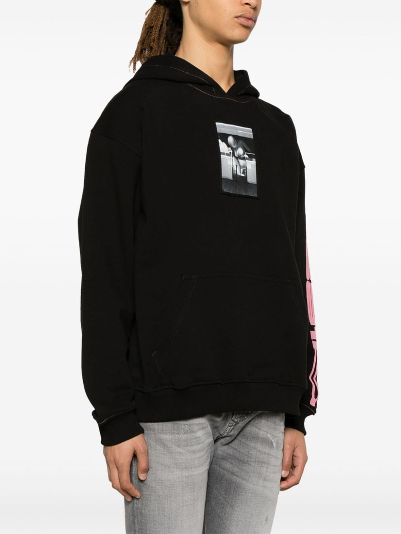 photograph-print cotton hoodie 3