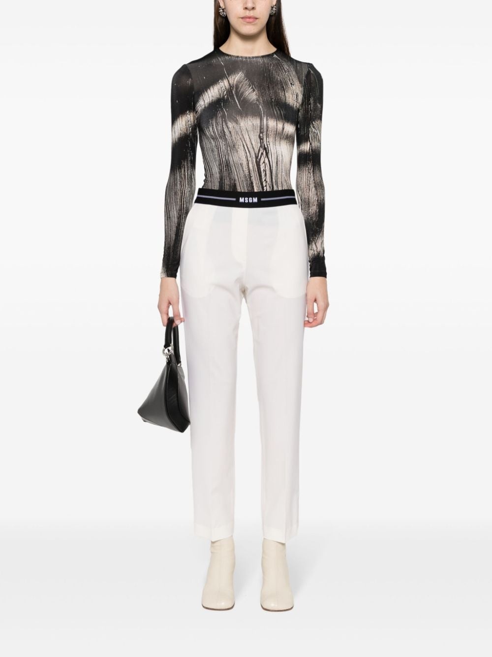 logo-waistband tapered trousers - 2