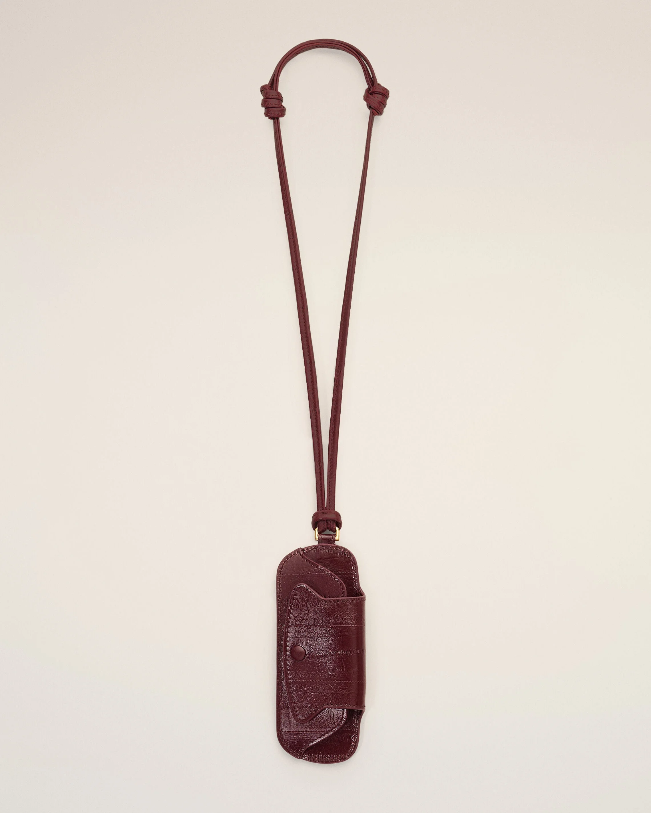 BURGUNDY MIMI COW LEATHER GLASSES CASE - 1