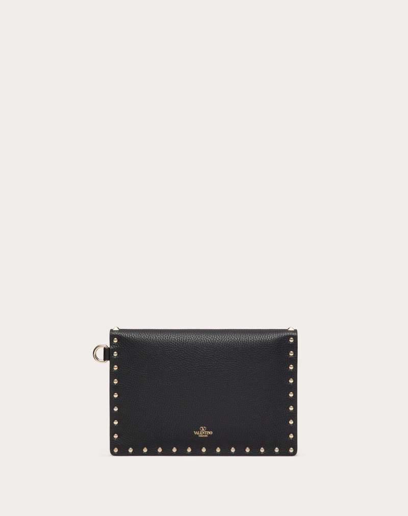 ROCKSTUD GRAINY CALFSKIN POUCH 3
