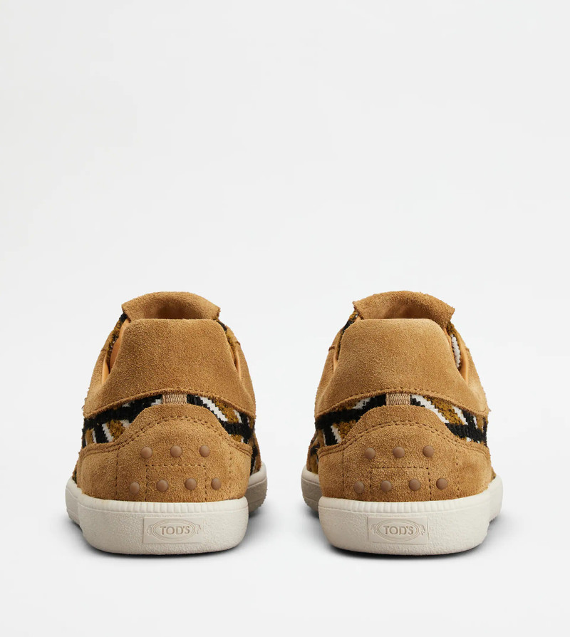 TOD'S TABS SNEAKERS IN SUEDE AND FABRIC - BROWN 3