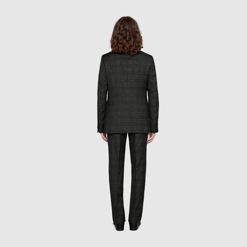 Bee check wool suit 4