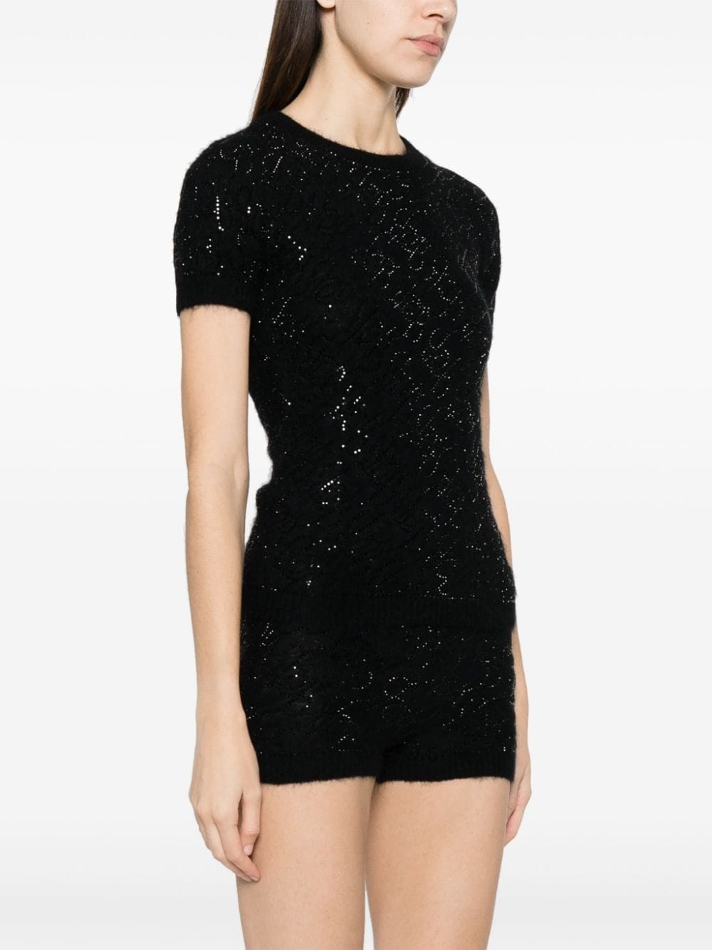 crystal-embellished knitted top - 3