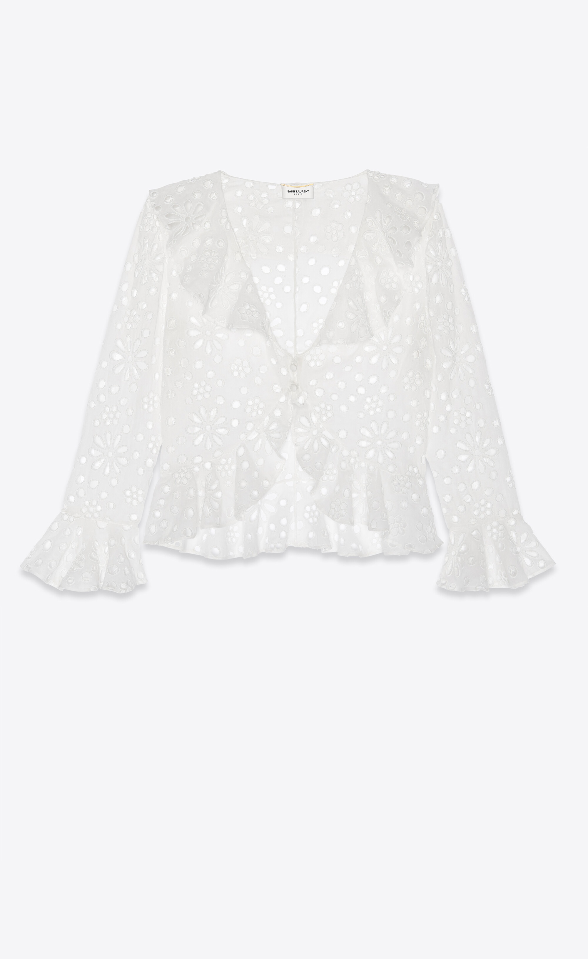 blouse in broderie anglaise cotton voile - 1