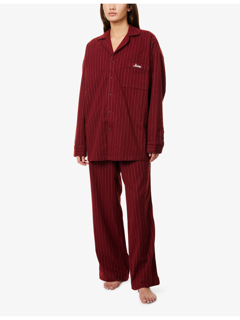 SKIMS Striped Flannel Cotton Sleep Set outlook