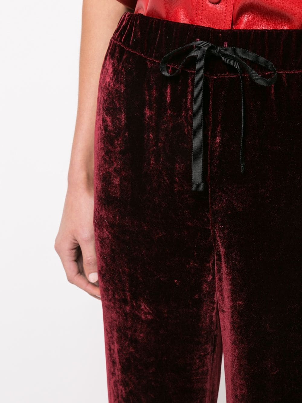 velvet wide leg trousers - 5