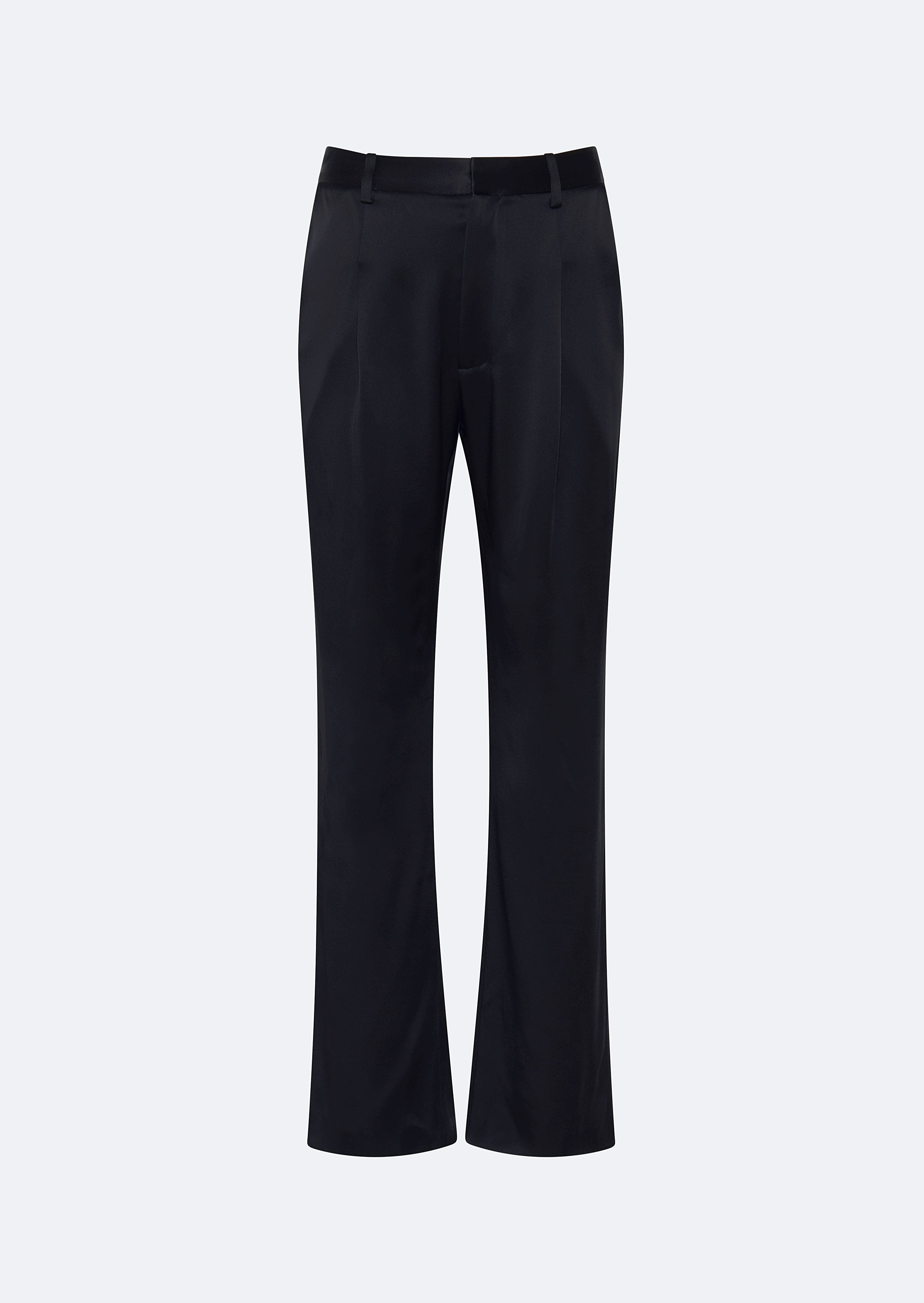 Satin Tapered Pleated Pant - 4