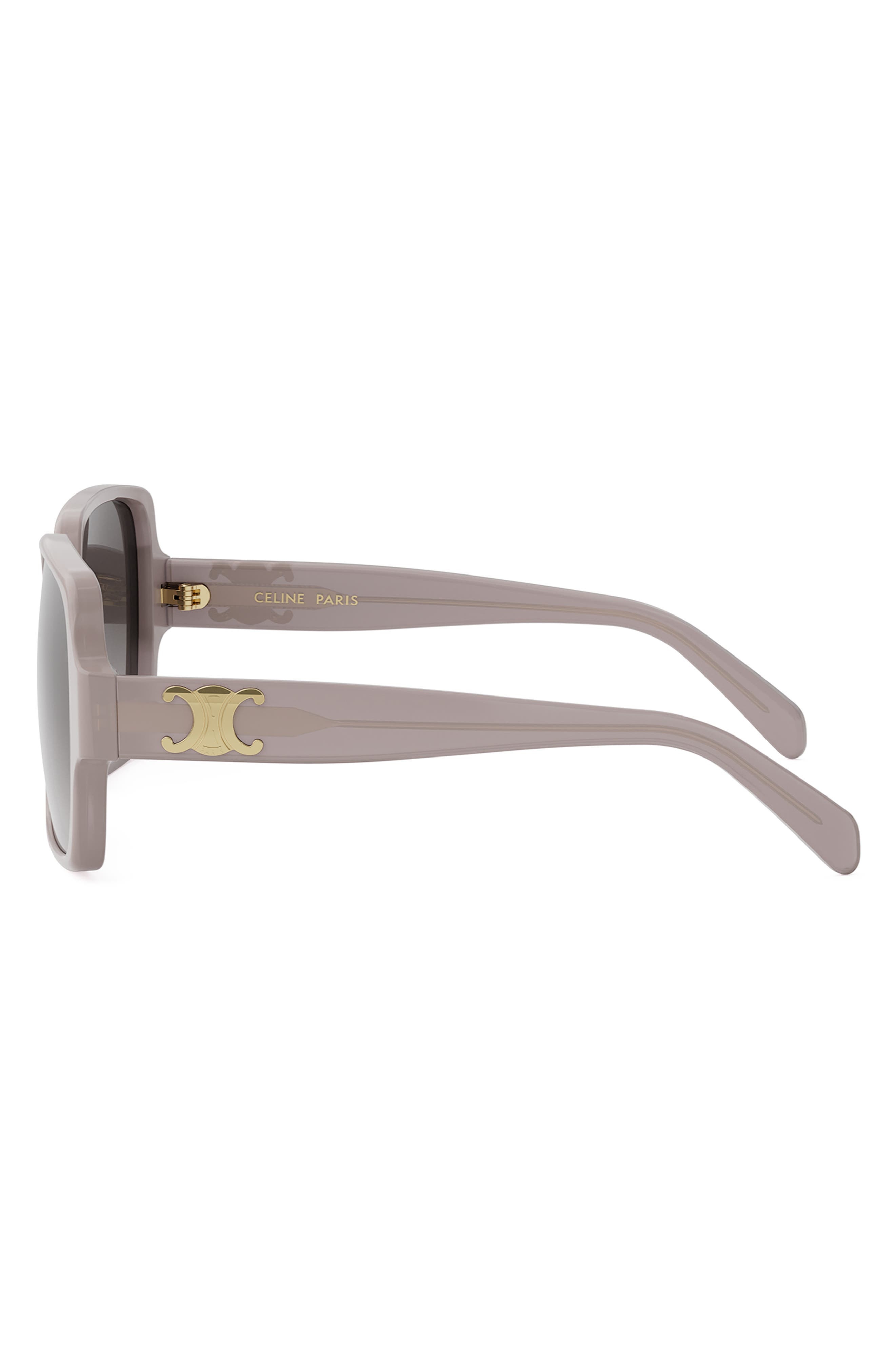 CELINE Triomphe 60mm Square Sunglasses in Shiny Light Brown /Brown at Nordstrom - 7