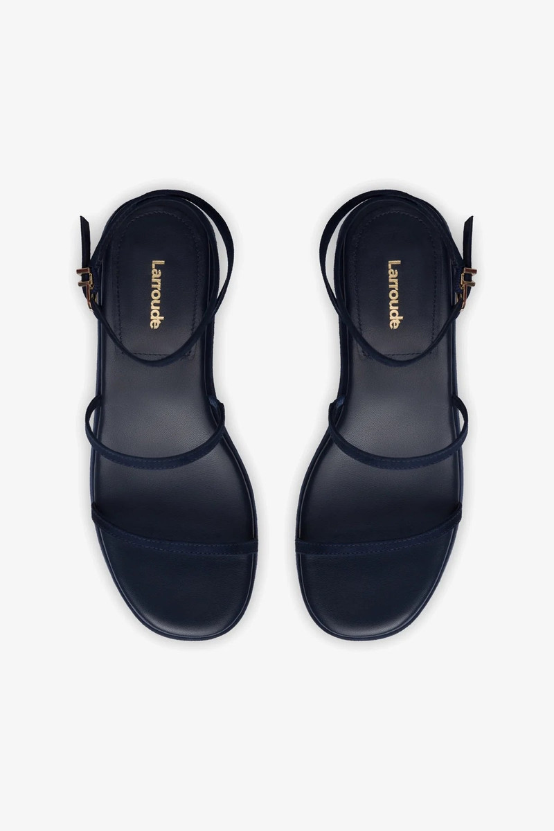 Gio Flatform Sandal In Navy Suede 4