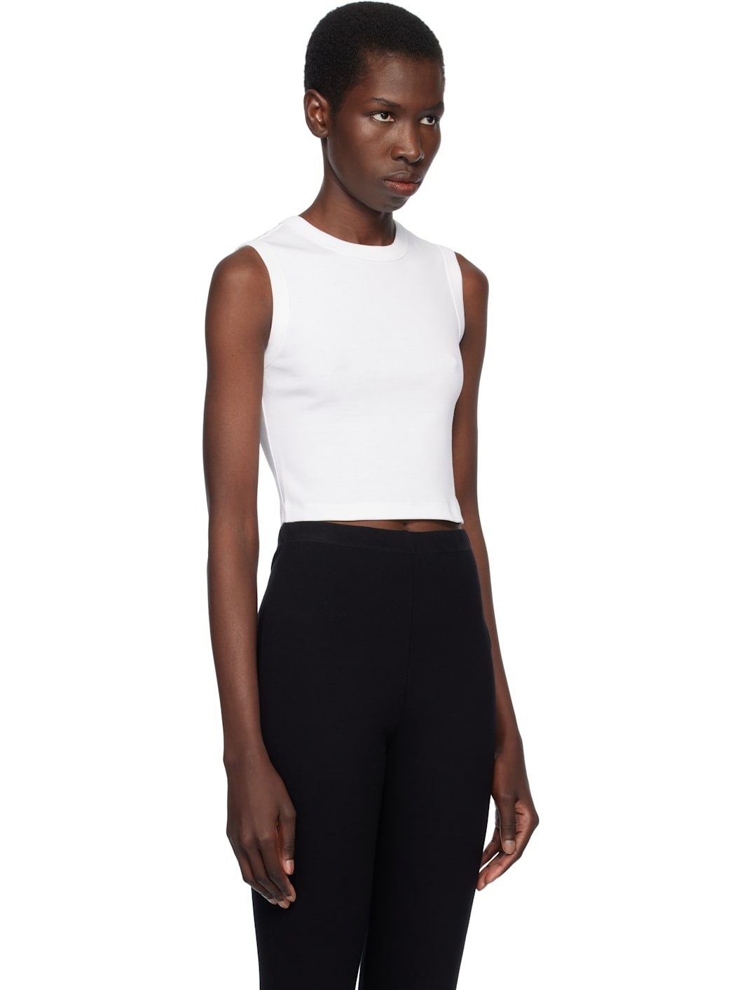 White Esmé Crop Tank Top - 2