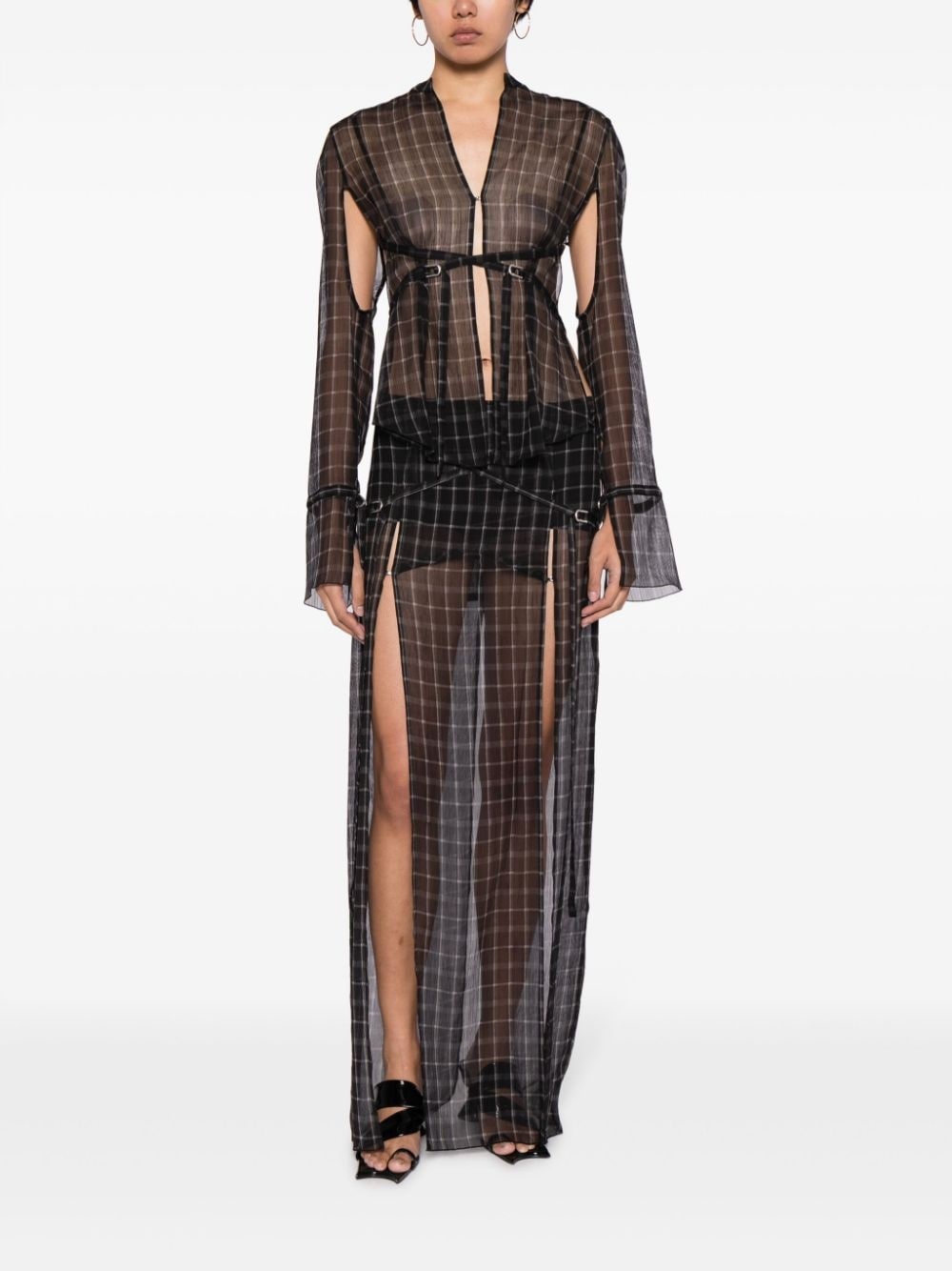 Modular cut-out sheer shirt - 2