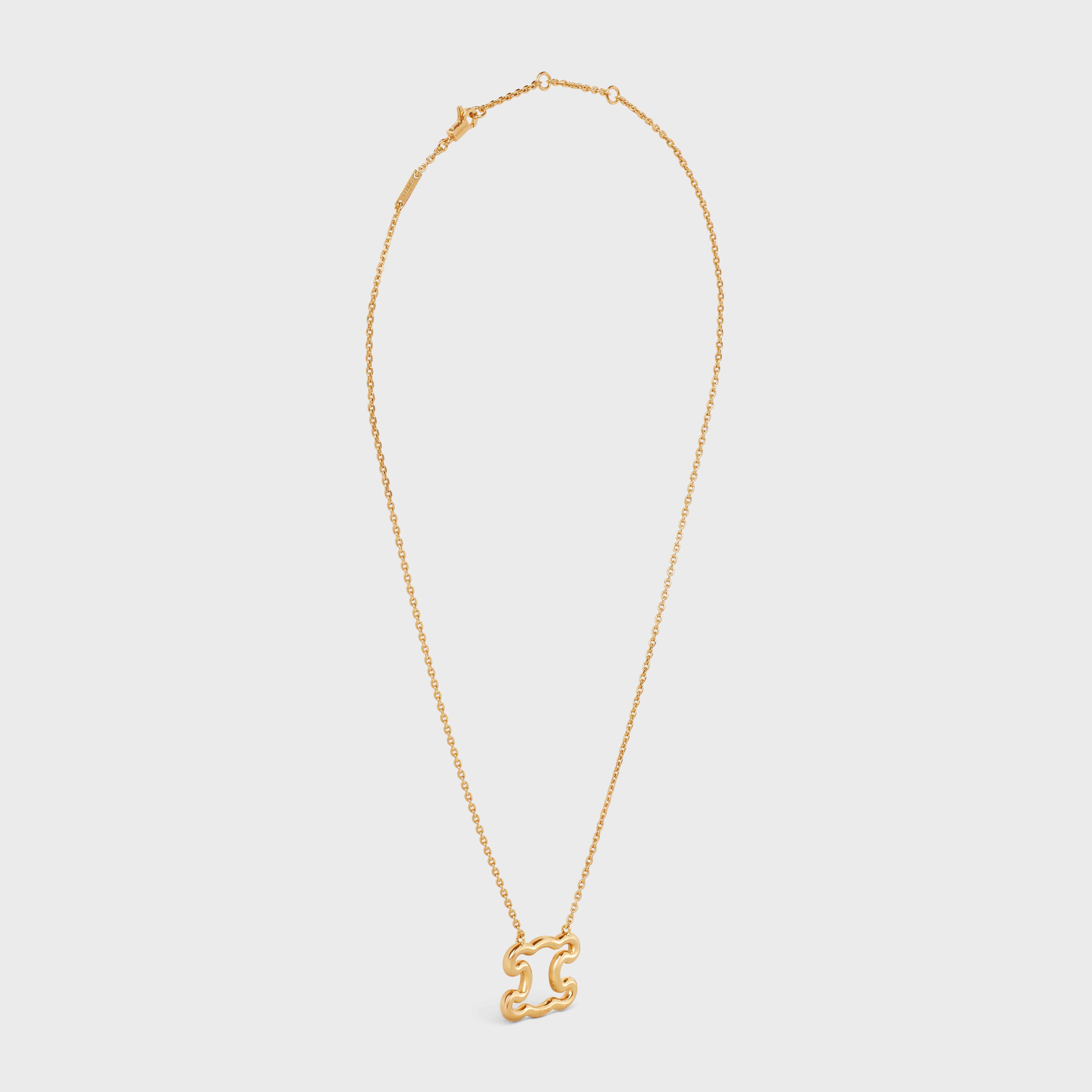 Triomphe Frame Large Necklace in Brass with Gold Finish - 3