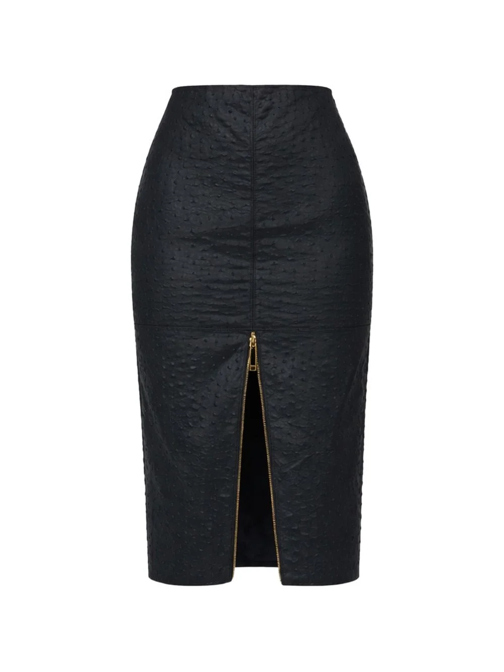 high-waist ostrich print midi skirt - 1