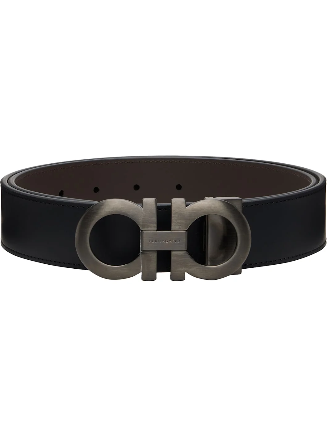 Black Reversible & Adjustable Gancini Belt - 1