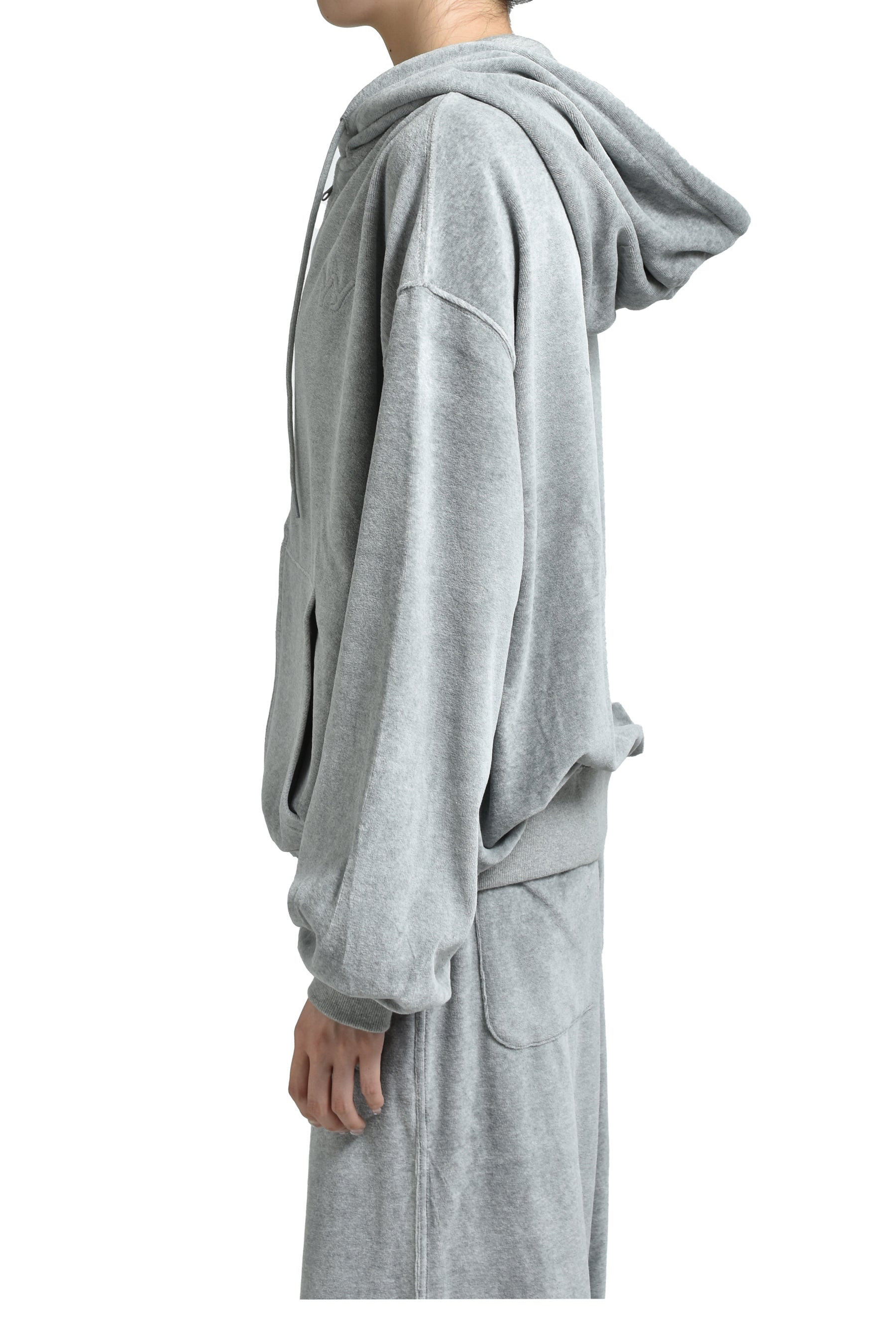 VELOUR BOX HOODIE / GRY - 3
