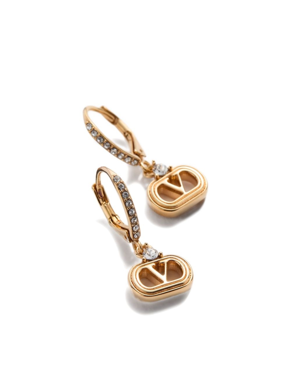 OVAL METAL EARRINGS WITH SWAROVSKI® CRYSTALS - 3
