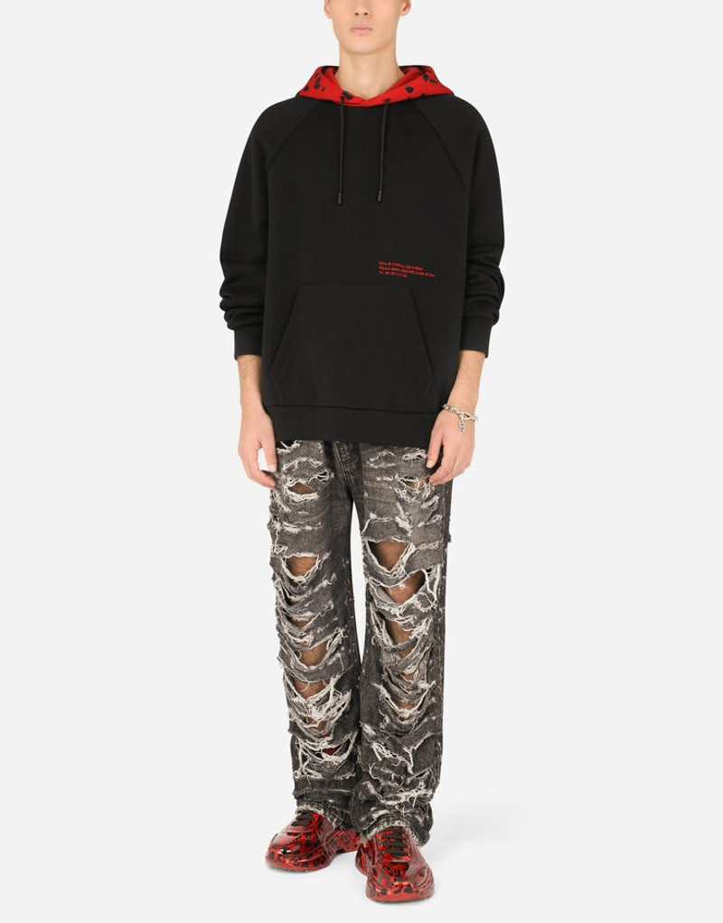 Jersey hoodie with embroidery 7