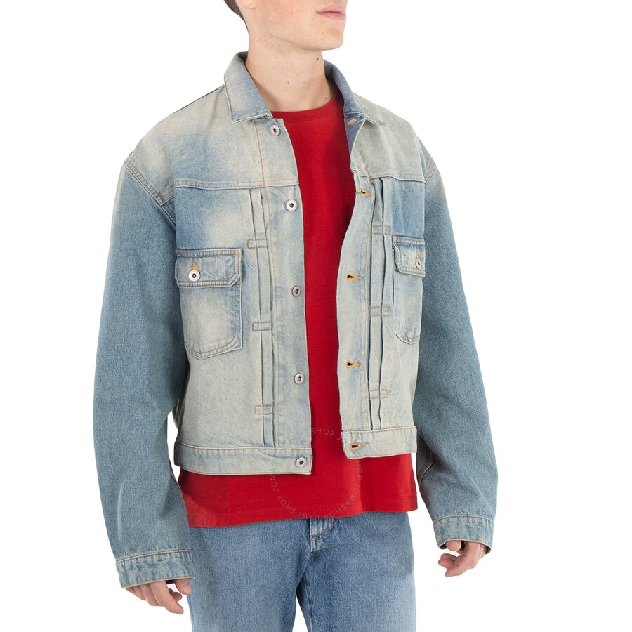 Kenzo Men's Faded Blue Bleach Dirty Trucker Denim Jacket - 2