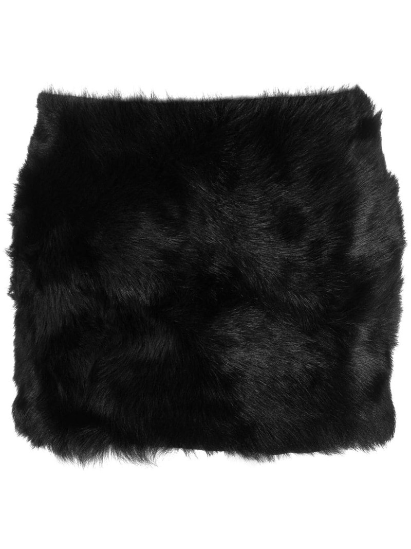 fleece-texture leather miniskirt 1