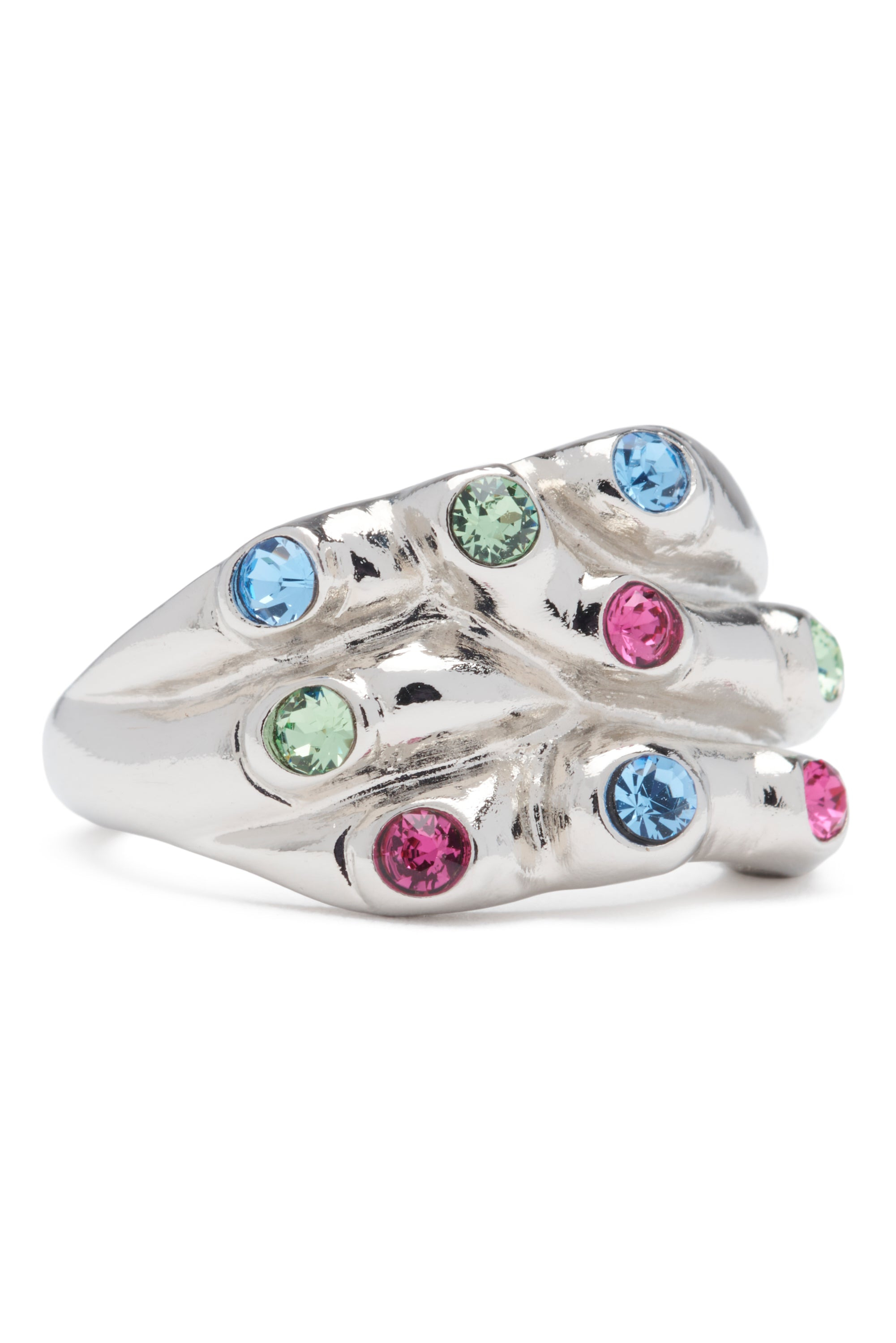 SILVER MULTI STACKED RING - 2
