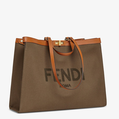 FENDI Green canvas shopper outlook