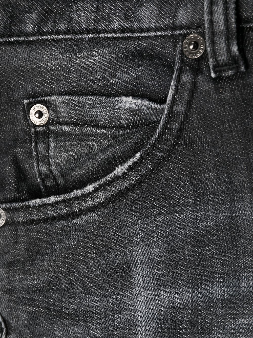 distressed-effect logo-patch denim jeans - 7