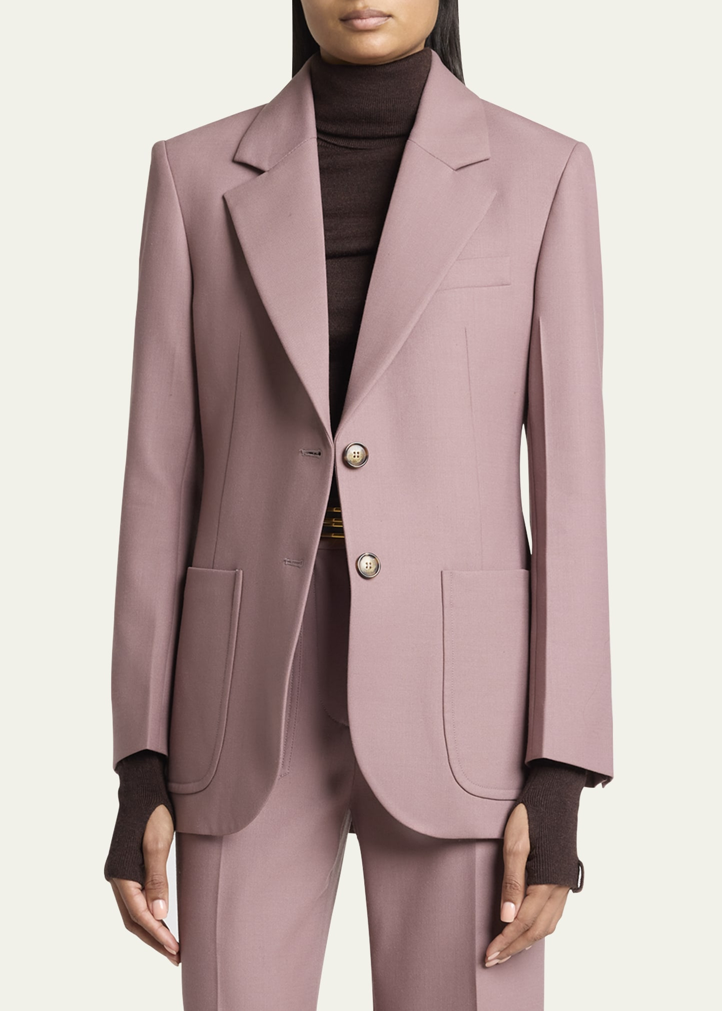 Patch Pocket Wool-Blend Jacket - 4