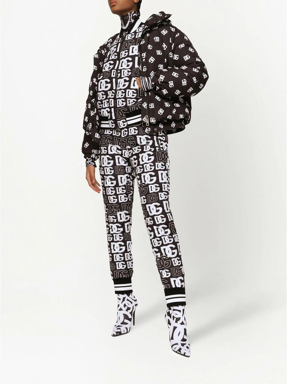 logo-print hooded puffer jacket - 2