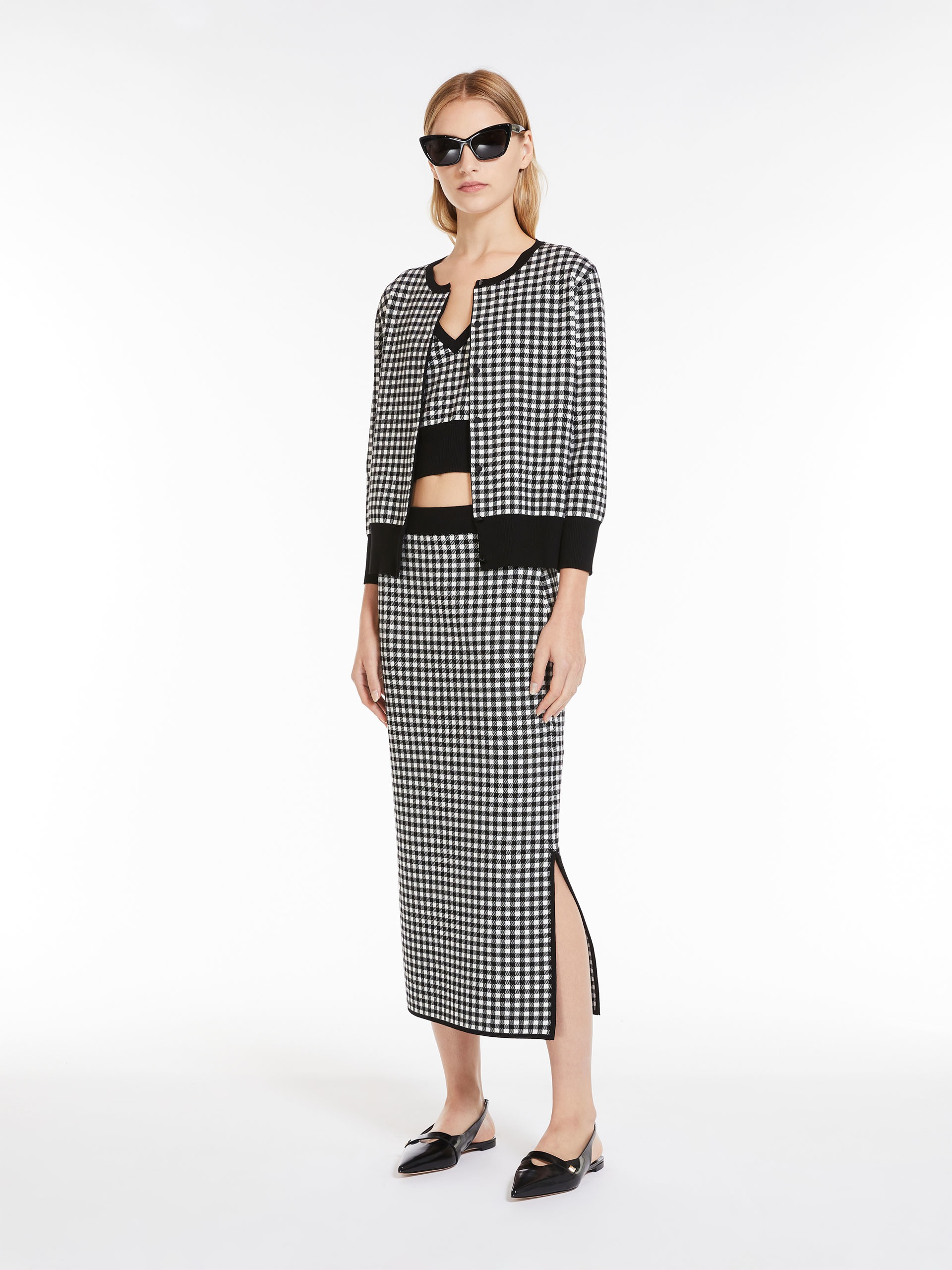 DALMINE Jacquard viscose pencil skirt - 2