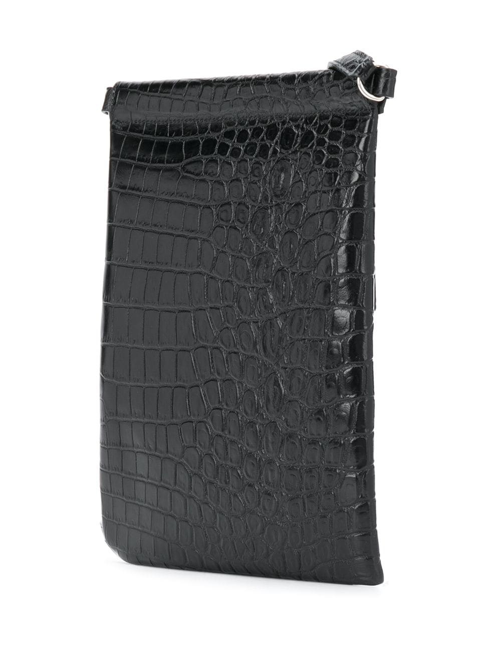 embossed crocodile effect messenger bag - 3