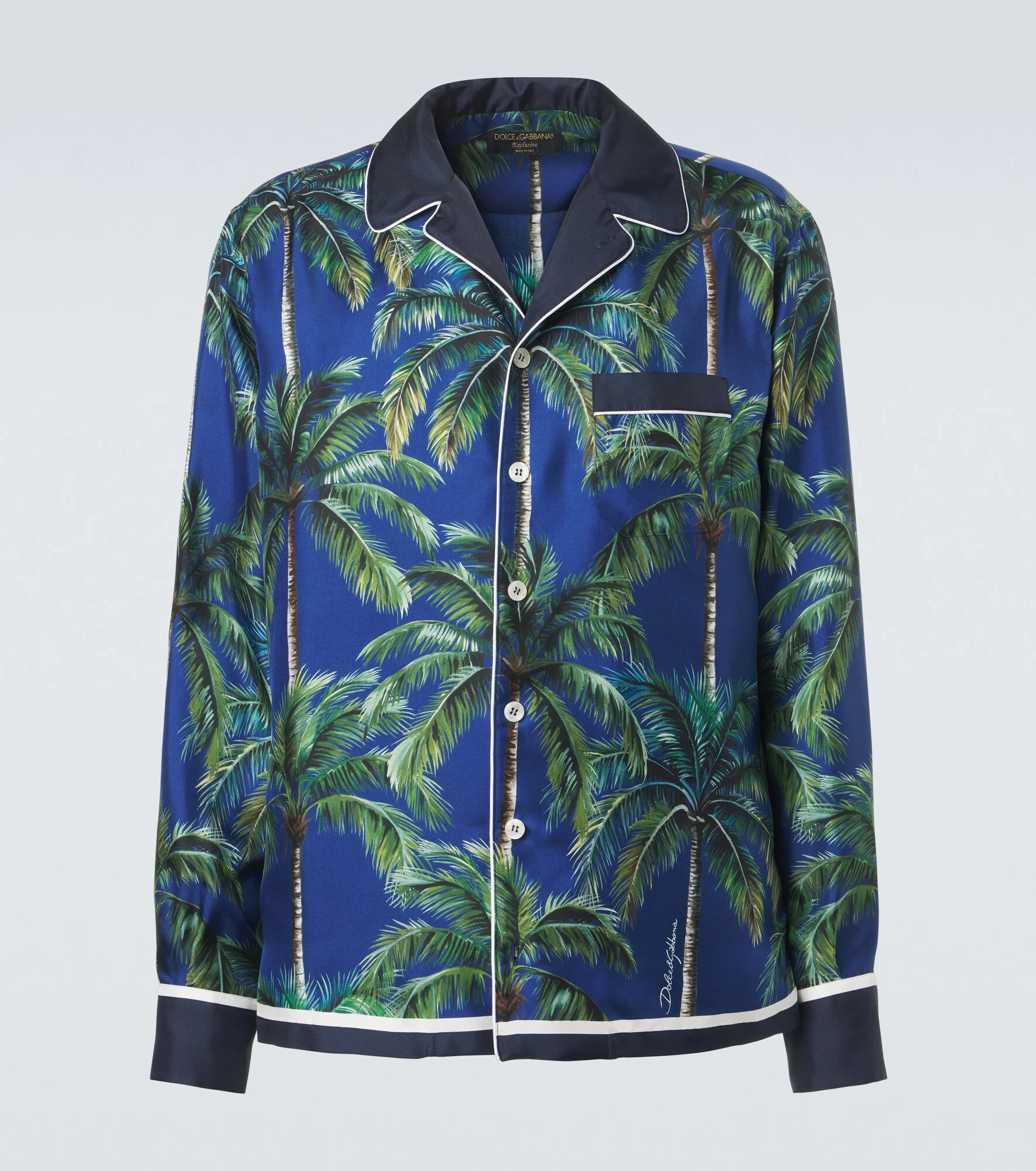 Printed silk twill shirt - 1