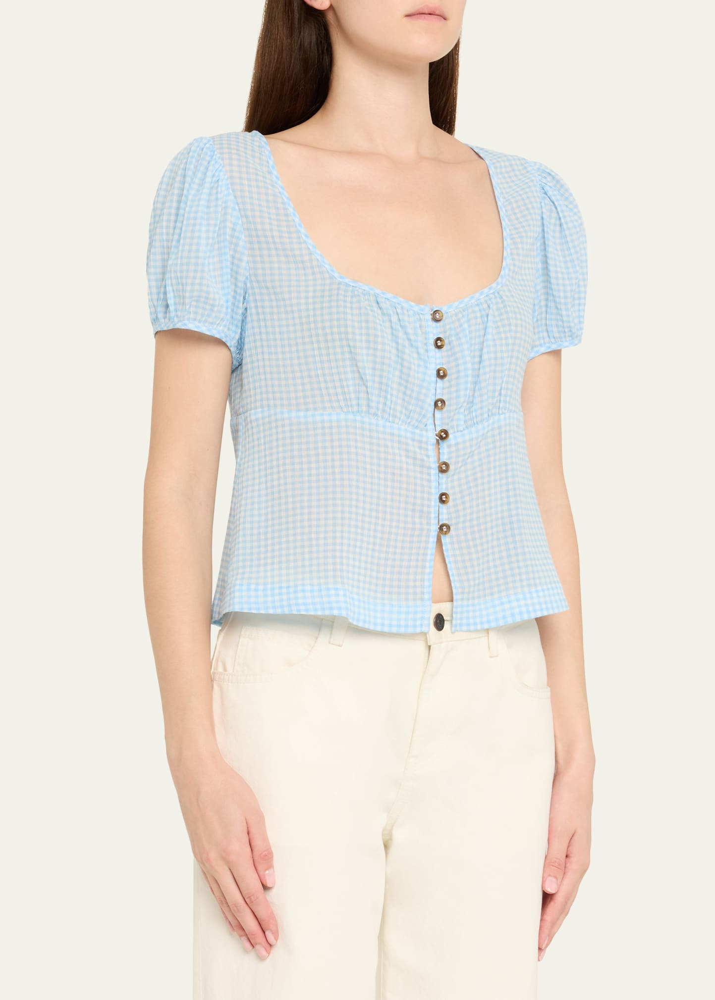 Risi Gingham Button-Front Top - 4