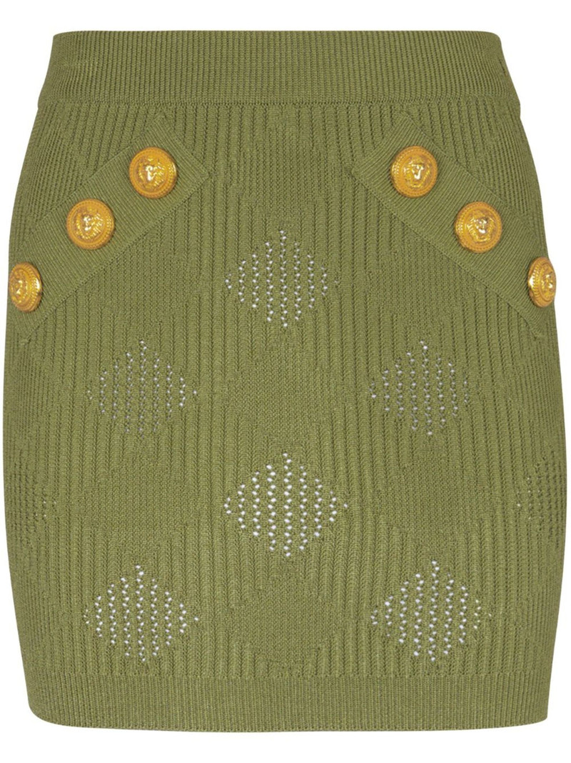 check-pattern mini skirt - 1