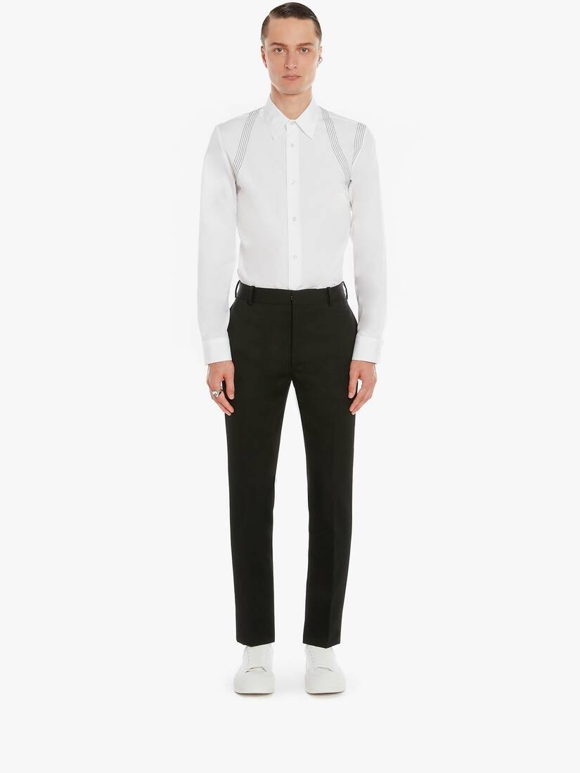Contrast Stitch Harness Shirt in White - 2