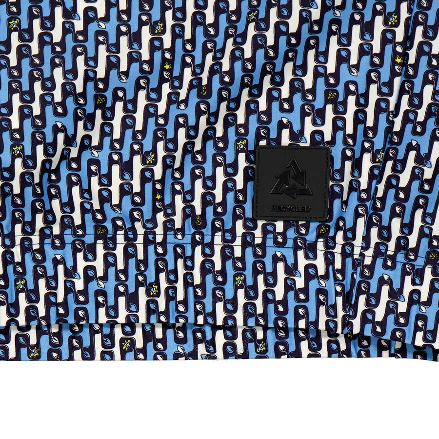 Moncler Ladies Bright Blue Abstract-Pattern Cropped Tank Top - 7