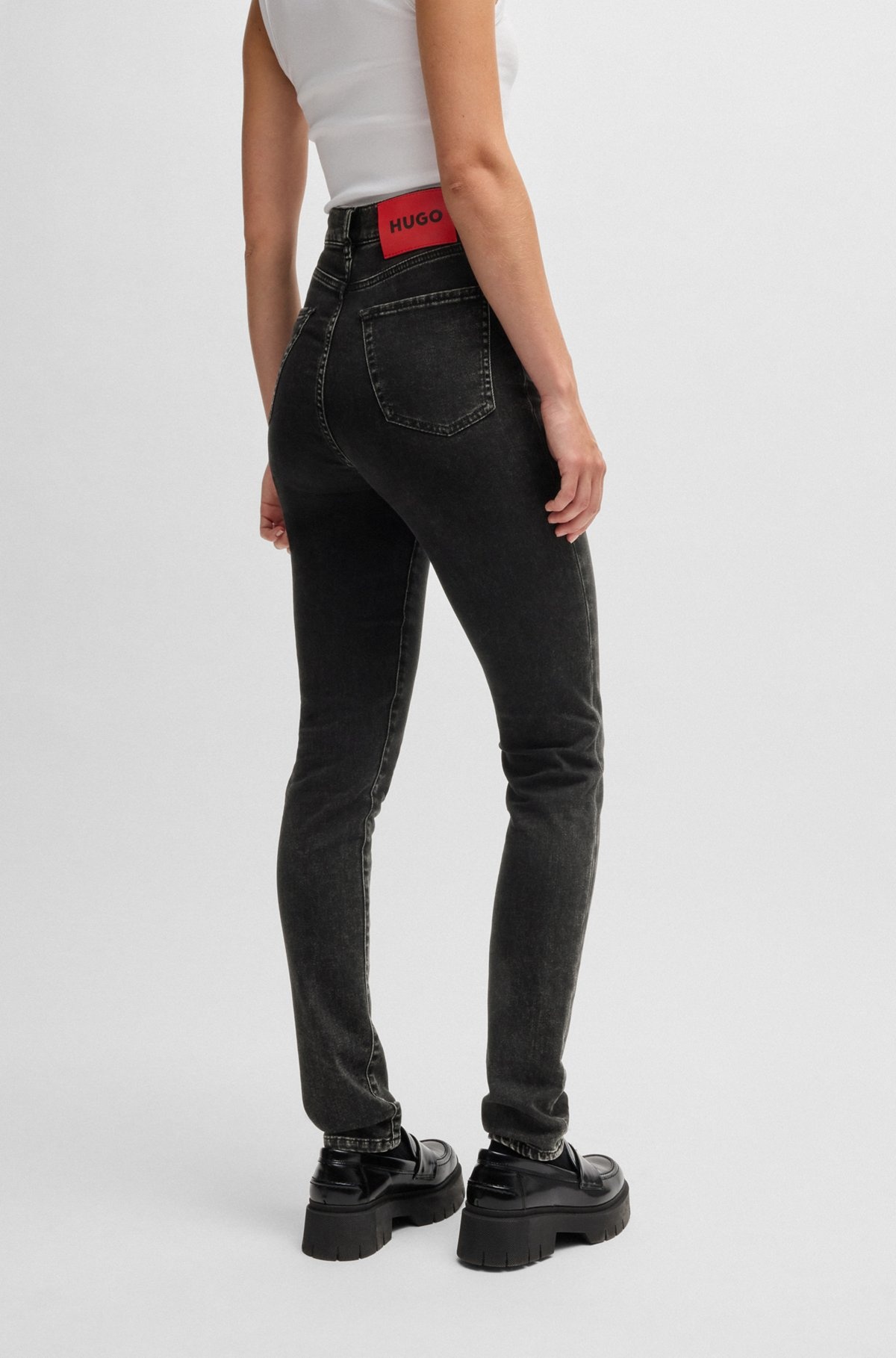 SKINNY-FIT JEANS IN BLACK SUPER-STRETCH DENIM - 4