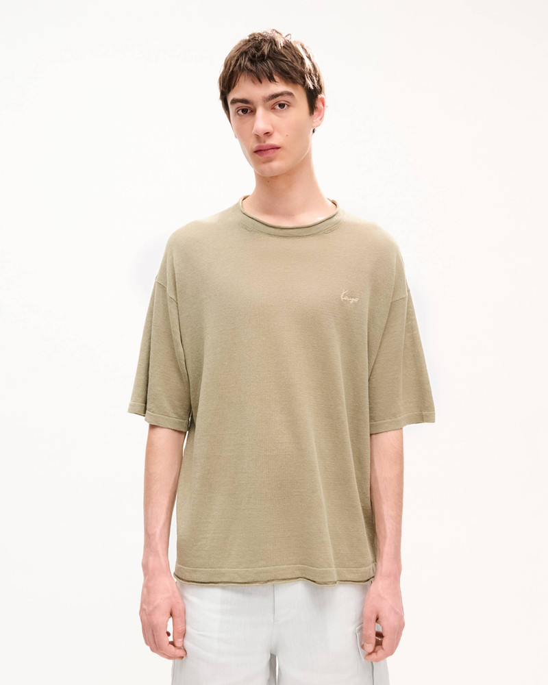 KENZO 'KENZO Signature' embroidered light T-shirt in linen cotton outlook