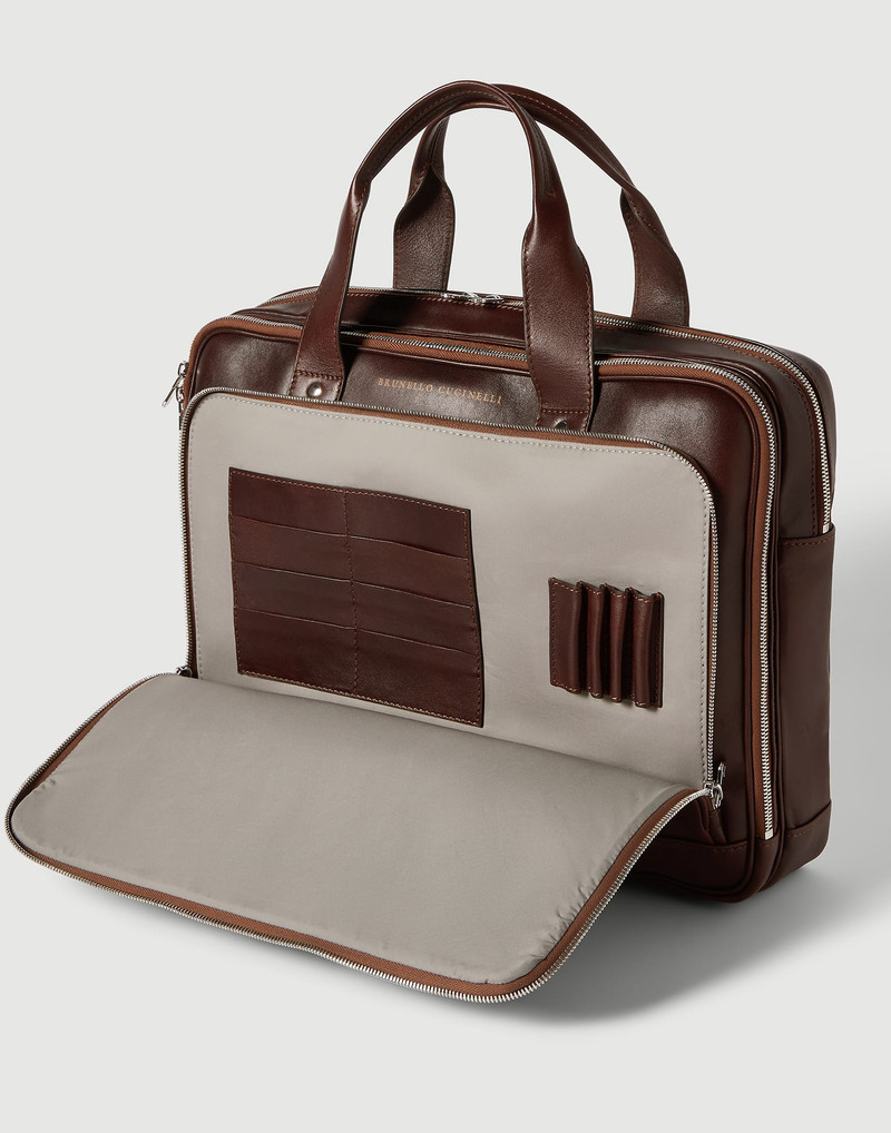 Calfskin briefcase with zipper 3