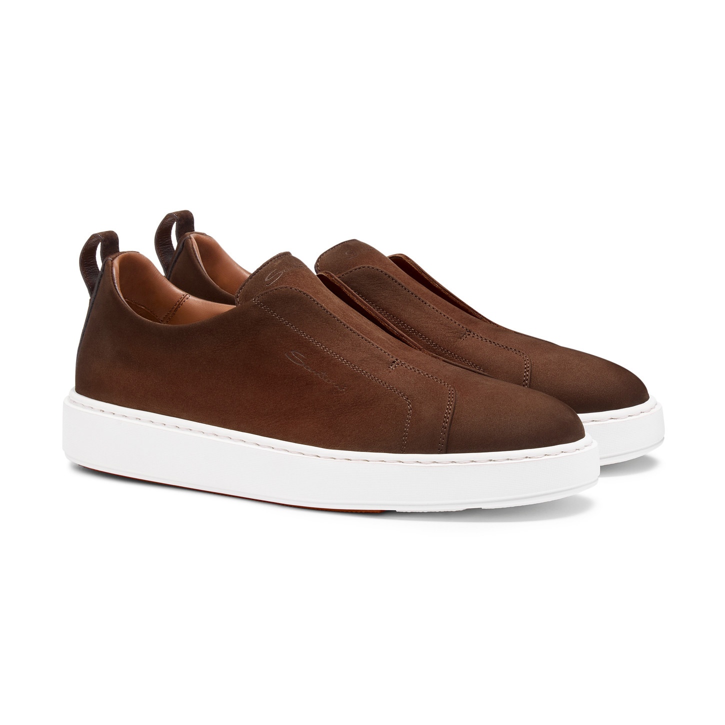 Men's dark brown nubuck slip-on sneaker - 2
