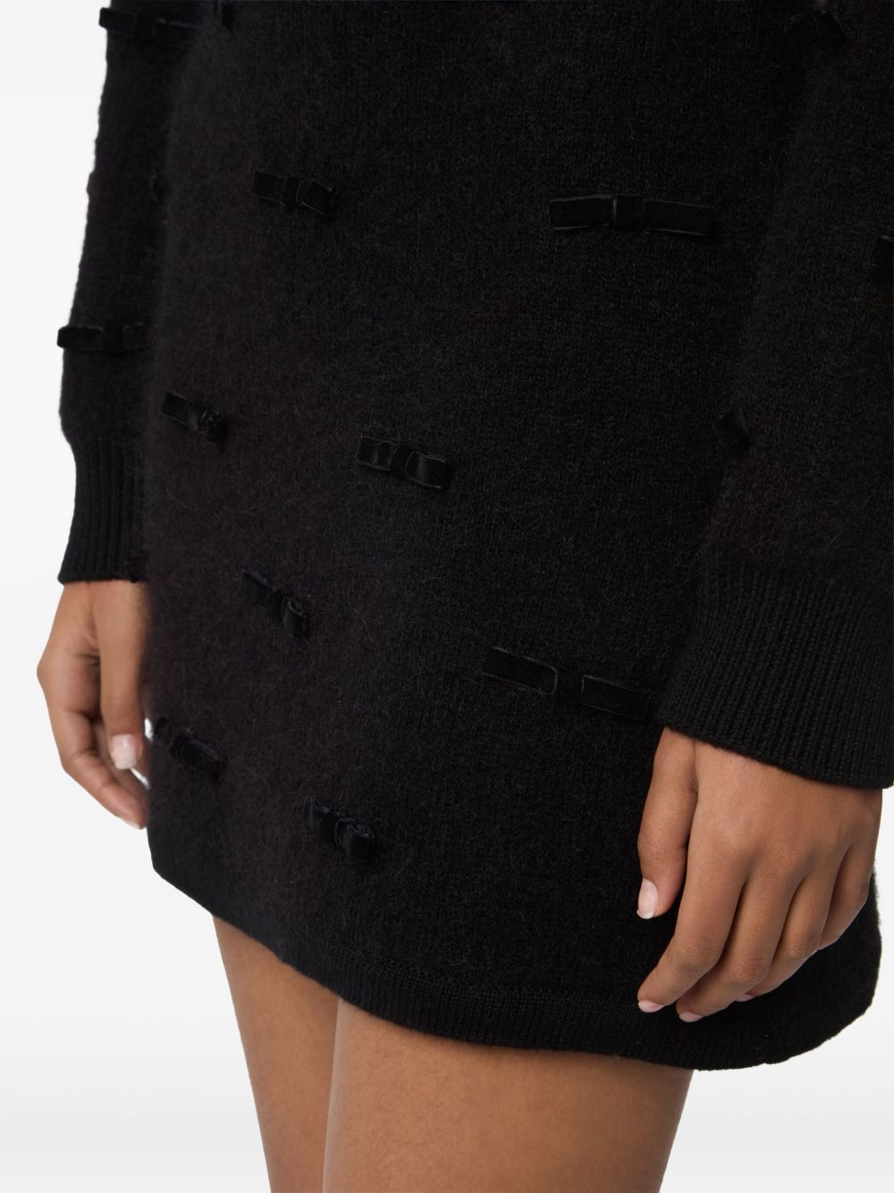 bow-embellished knit mini skirt - 5