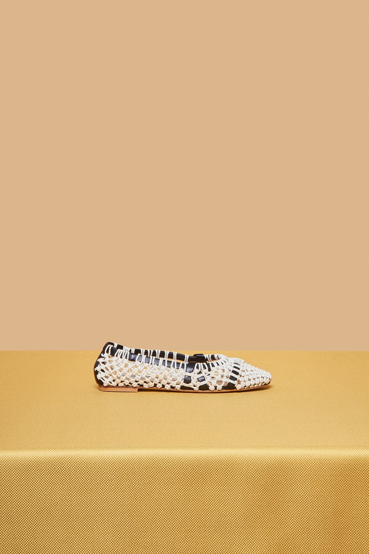 Armar Ballerina Shoe in Cream Crochet - 4