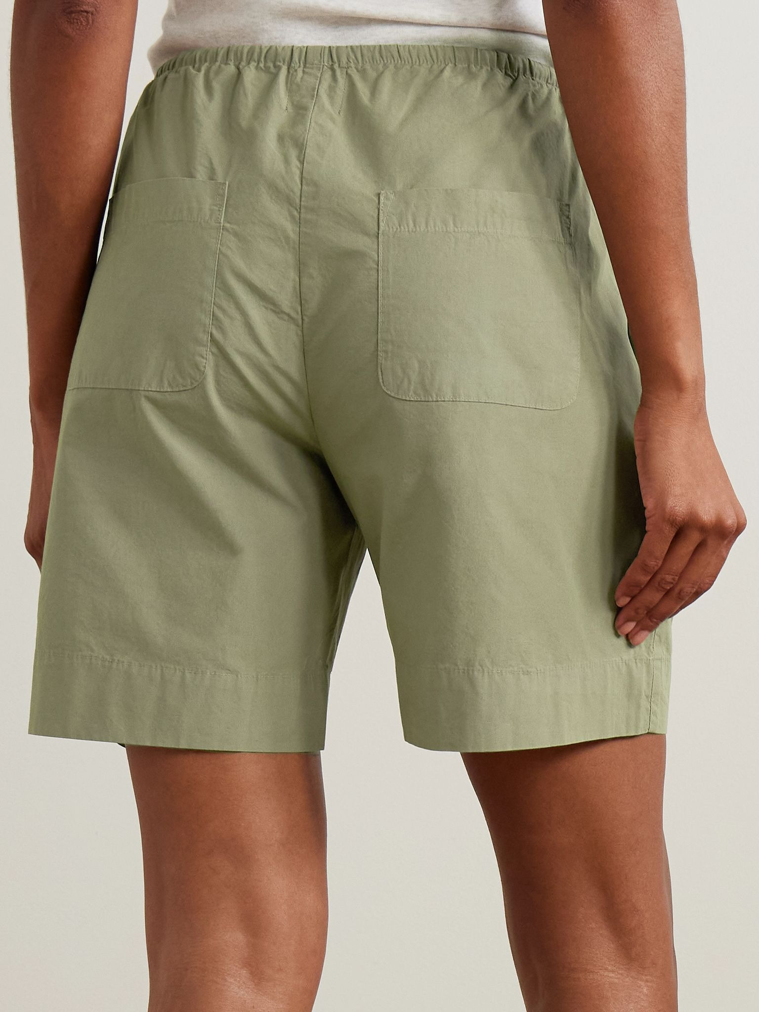 Kyoto cotton-poplin shorts Army green - 4