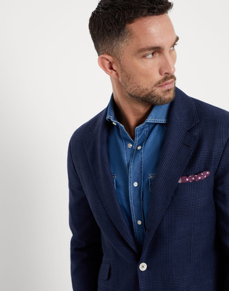 양모, 린넨 및 실크 프린스 웨일스 deconstructed Cavallo blazer 3