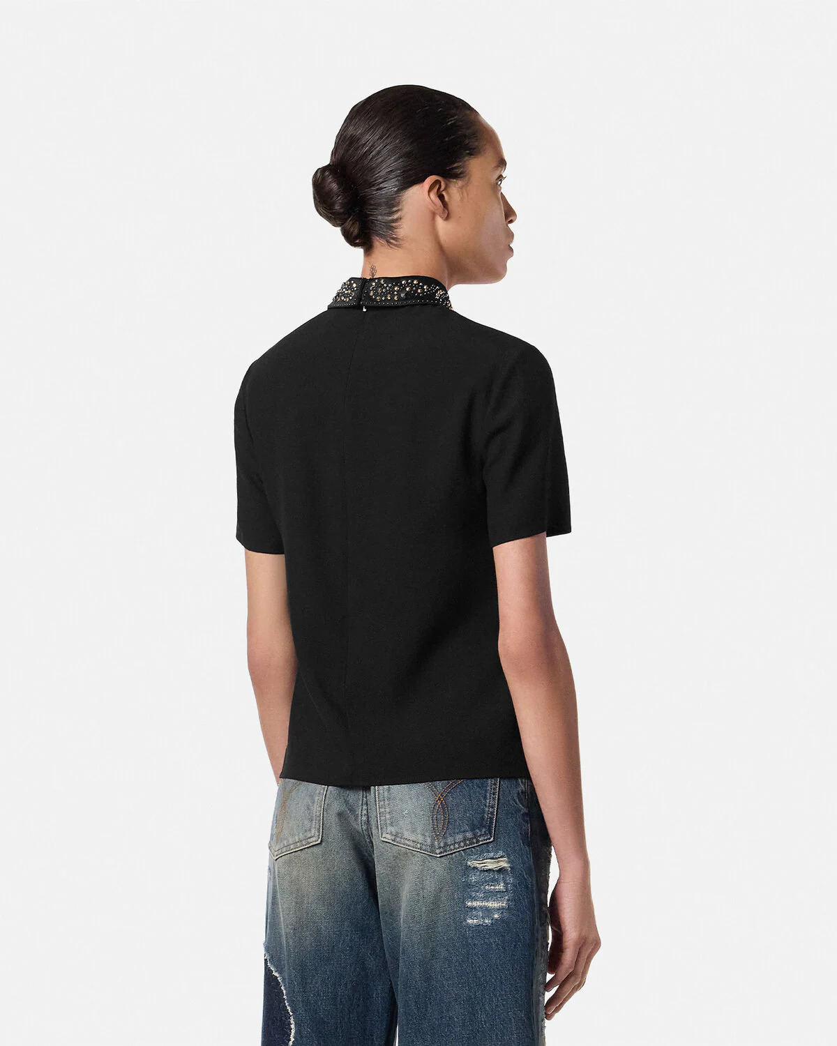 Studded Envers-Satin Top - 5
