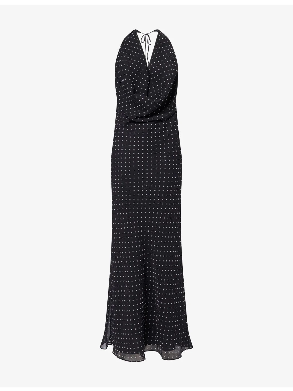 Draped Halterneck Chiffon Maxi Dress - 1