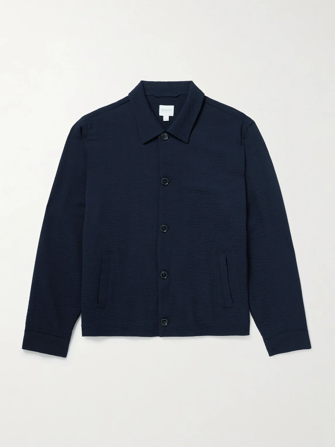 Wool-Blend Seersucker Shirt Jacket - 1