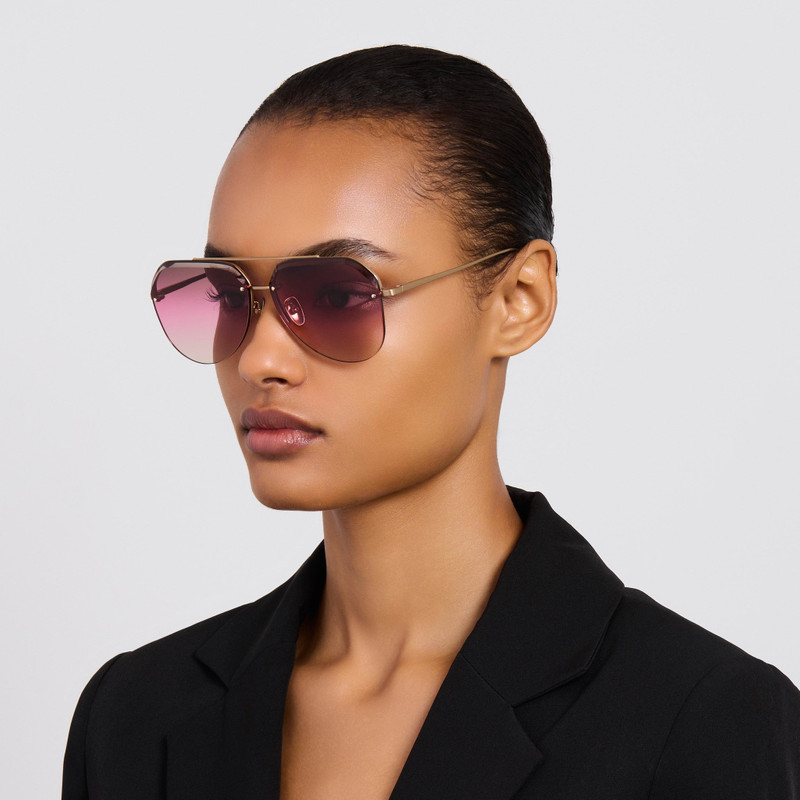 Quynh Sunglasses in Matt Champagne and Pink 3