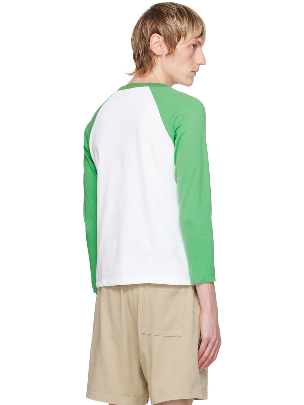 White & Green Emblem Baseball Long Sleeve T-Shirt - 3